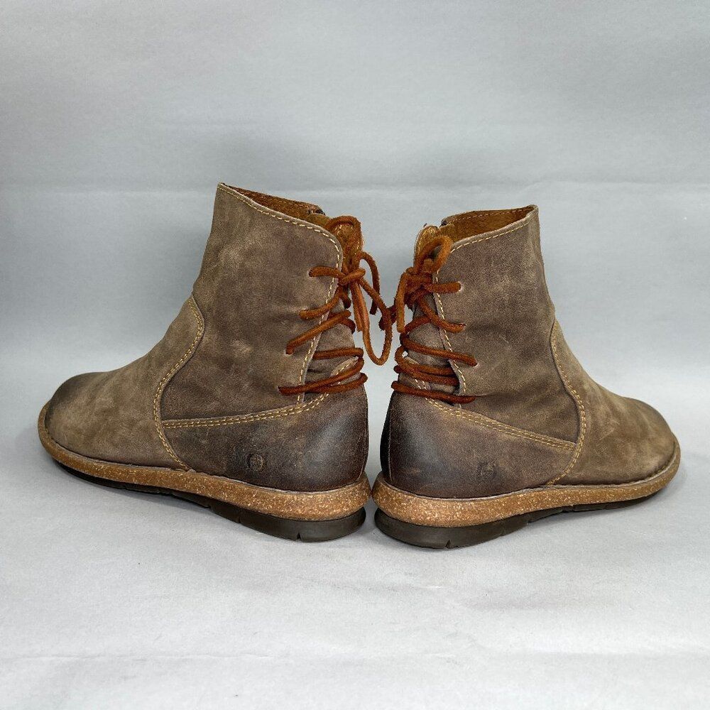 Born Taran Boots‎ Women's Size 7.5 Tan Distressed Suede Leather Ankle Booties - Picture 6 of 13